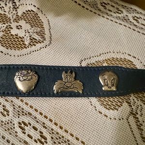 Loony Tunes Warner Bros.  Leather dog collar